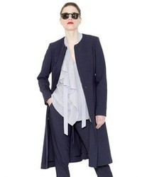 Space Style Concept Viscose Blend Zipped Coat