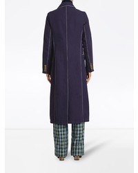 Burberry Topstitched Cotton Linen Double Breasted Coat