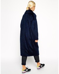 Asos White Mohair Wool Mix Cocoon Coat