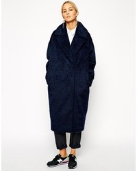 Asos White Mohair Wool Mix Cocoon Coat