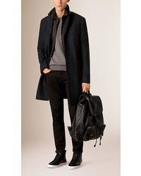 Burberry Wool Cashmere Melton Coat With Warmer