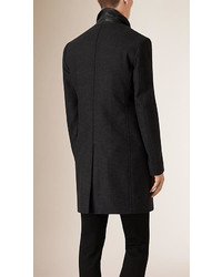 Burberry Wool Cashmere Melton Coat With Warmer