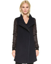 Tess Giberson Wool Coat With Quilted Sleeves