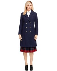 Brooks Brothers Wool Double Breasted Pleated Coat