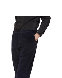 Z Zegna Navy Corduroy Long Sport Trousers