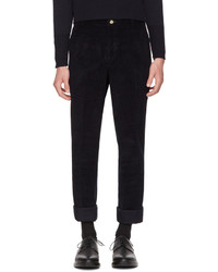 Thom Browne Navy Corduroy Unconstructed Chinos