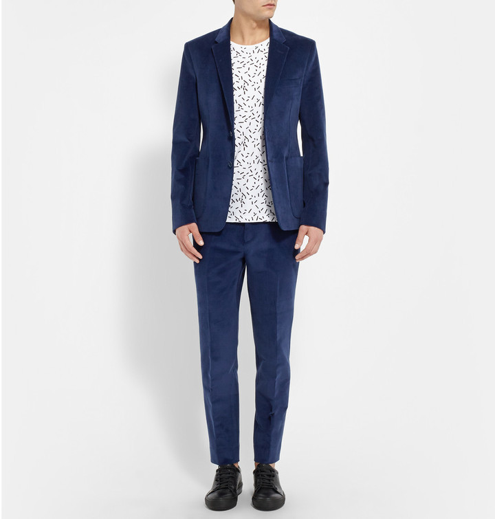 Acne Studios Blue Stan Slim Fit Corduroy Suit Trousers, $320 | MR ...