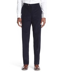 Canali Flat Front Corduroy Cotton Trousers