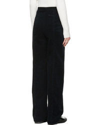 Lemaire Navy High Rise Corduroy Trousers