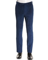Incotex Wide Whale Corduroy Trousers Navy