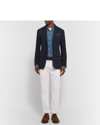 Polo Ralph Lauren Blue Morgan Slim Fit Cotton Blend Jersey Blazer