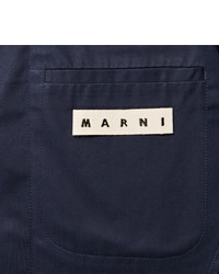 Marni Blue Slim Fit Brushed Cotton Blazer