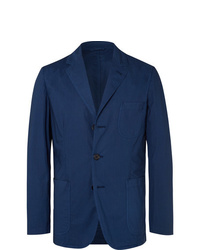 Aspesi Dark Blue Slim Fit Unstructured Gart Dyed Cotton Blazer
