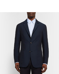 Calvin Klein Collection Navy Thompson Slim Fit Cotton And Silk Blend Blazer