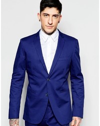 Sisley Slim Fit Suit Jacket In Cobalt Blue