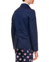 Kenzo Zip Up Cotton Blazer Navy, $910 | Bergdorf Goodman | Lookastic