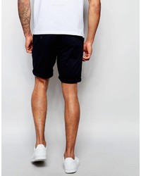 Asos Brand Skinny Shorts In Navy