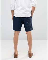 Asos Tailored Shorts In Navy Washed Cotton