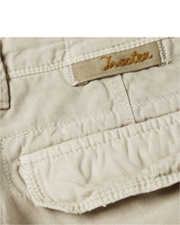Incotex Washed Cotton And Linen Blend Cargo Shorts