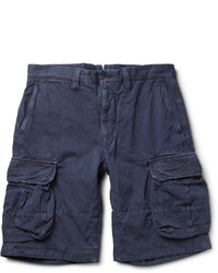 Incotex Washed Cotton And Linen Blend Cargo Shorts
