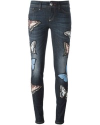 Philipp Plein Butterfly Patch Skinny Jeans