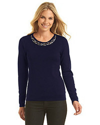 Amy Byer Agb Long Sleeve Jewel Neck Sweater
