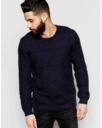 Asos Brand Crew Neck With Textured Square Detail