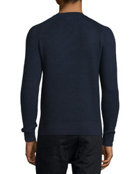 Theory Aster Textured Wool Sweater Navy