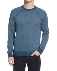 Vince Birds Eye Wool Cashmere Pullover In River Blueh Grey At Nordstrom