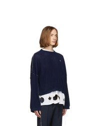 Raf Simons Blue Cropped Sweater