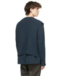 Wooyoungmi Blue Double Layer Knit Sweater