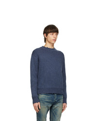 John Elliott Blue Merino Wool Structure Sweater