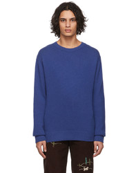 The Elder Statesman Blue Simple Crew Sweater