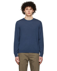 Theory Blue Wool Regal Crewneck Sweater