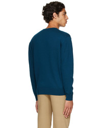 Kenzo Blue Wool Tiger Crest Sweater