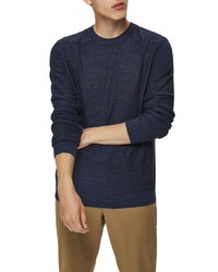 Selected Homme Buddy Slub Crewneck Sweater In Dark Sapphire At Nordstrom