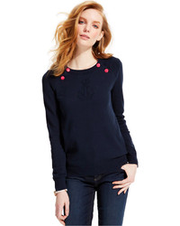 Tommy Hilfiger Button Neck Anchor Sweater