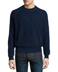 Neiman Marcus Cashmere By Billy Reid Raglan Sleeve Cashmere Sweater Navy
