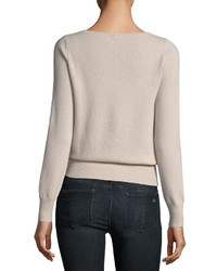 Neiman Marcus Cashmere Collection Classic Cashmere Crewneck Sweater Plus Size