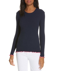 Milly Contrast Edge Pullover Sweater