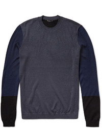 Theory Crenoy Colour Block Merino Wool Blend Sweater