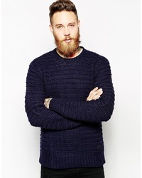 Lee Crew Knit Sweater Chunky Textured