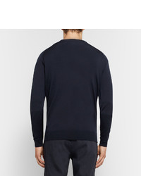 John Smedley Failand Contrast Trimmed Merino Wool Sweater