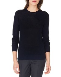 Akris Floral Embellished Netted Wool Silk Sweater