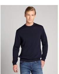 Harrison Heather Platinum Long Sleeve Merino Wool Crew Neck Sweater