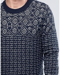 Selected Homme Pattern Stitch Crew Neck