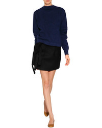 J.W.Anderson Jw Anderson Boiled Wool Boat Neck Pullover Navy