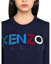 Kenzo Logo Intarsia Wool Knit Sweater