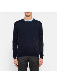 Burberry London Contrast Trimmed Silk And Cotton Blend Sweater