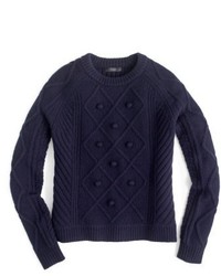 J.Crew Merino Wool Cable Pompom Sweater